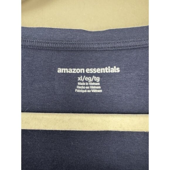 Navy Blue Square Neck Cotton Top XL Minimal Coastal Classic Elevated Basic NWT - Picture 3 of 9